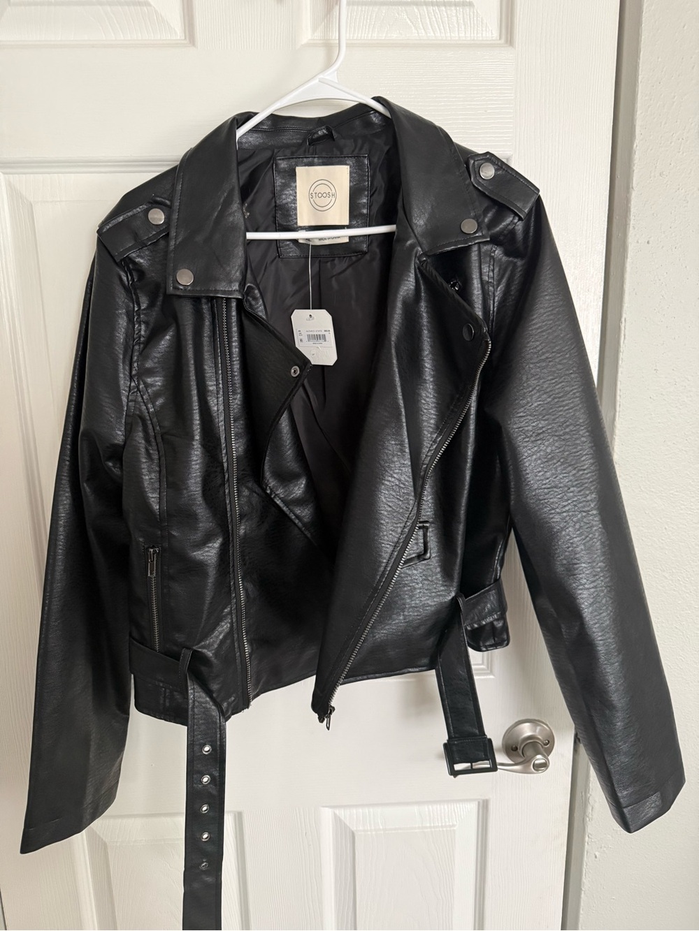 Stoosh (Altard State) Black Faux Leather Moto Jacket
